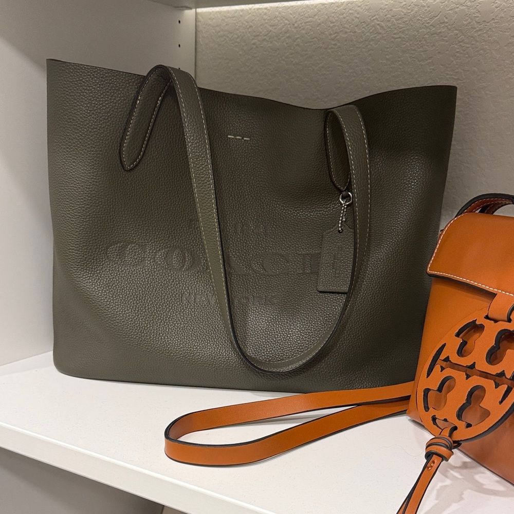 Coach Dark Olive Leather Tote